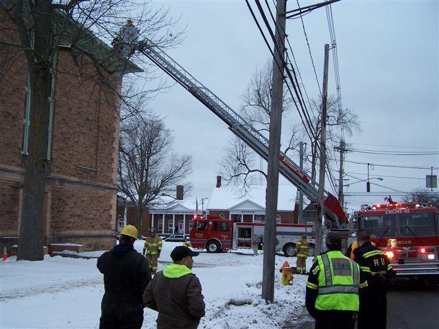 Electrical fire on the roof at the downtown Clarkson campus.