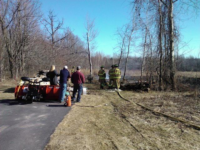 Grass fire on State Highway 72.