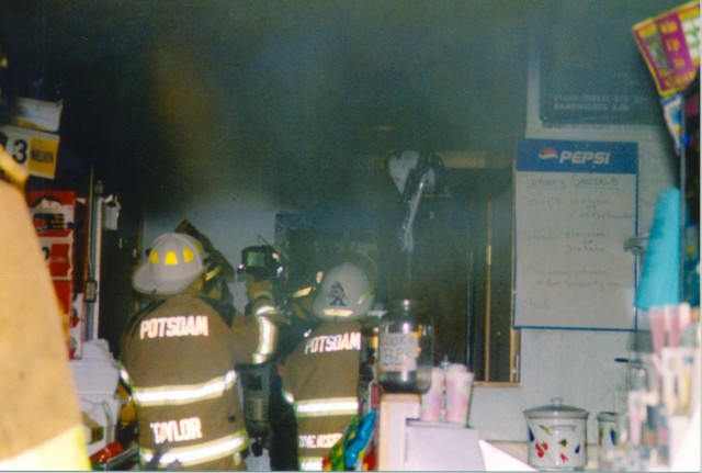 October 2003 - First use of the thermal imaging camera at structure fire on SH 56 at Todd's Mini Mart