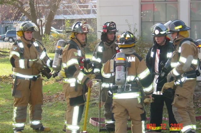 November 2005 - Firefighters during training at the house donated by CPH at 21 Grove Street