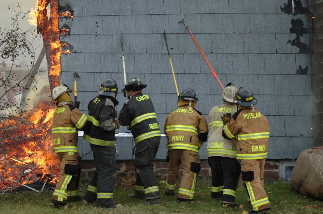 October 2004 - Pushing in the wall during the live burn at 32 Pine Street